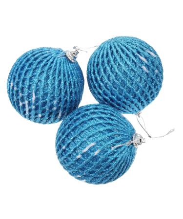 Zerodeko 3pcs Christmas Foam Ball Christmas Window Pendant Wrapped Hanging Ball Party The Tree Sticky Powder Blue 8X8X8CM