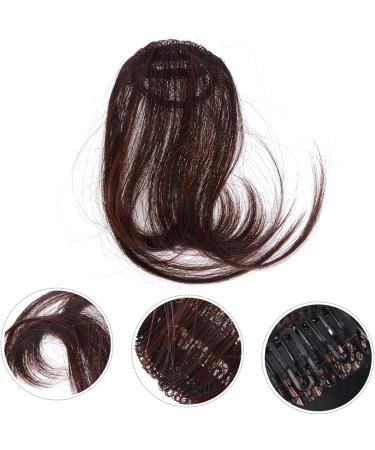 WOFASHPURET Piece Hair Toppers Extension Ponytail Wig Black Wigs Barrettes for Women Air Fringe Bangs Faux Hair Bun Wispy Bangs Wig Toupee for Women Hair Barrettes Scisors Clip Air Bangs Miss 18.00X6.50X0.50CM Brown - Buy Online on GoSupps.com