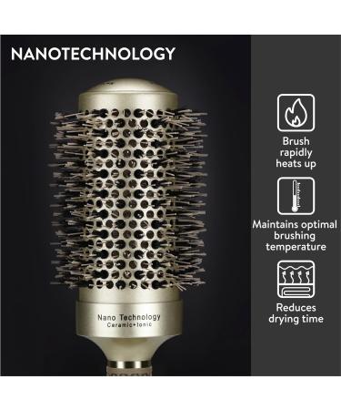 H&S 85mm Round Natural Boar Bristle Hair Brush for Blow Drying - Gold | Men & Women's Small Circle Hairbrush - Buy Online on GoSupps.com