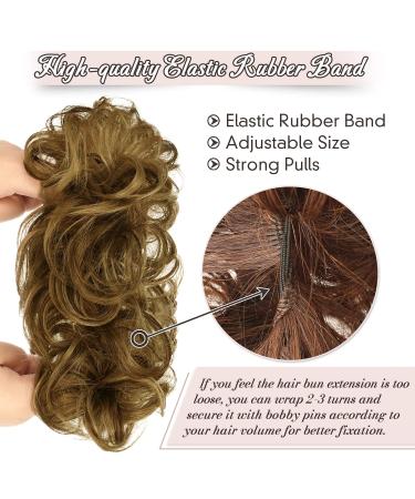 RUWISS Informantable Hard Part 100% Real Hair Scrunchies - Reddish Brown with Warm Blonde Highlights - Women's Lace Bun Extensions (1 Piece) - Buy Online on GoSupps.com