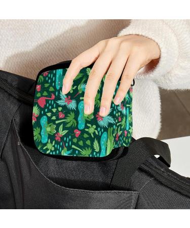 GIAPB Period Bag Sanitary Napkin Holder & Makeup Pouch - Tropical Animal Plant Design | Color 2474 - Buy Online on GoSupps.com