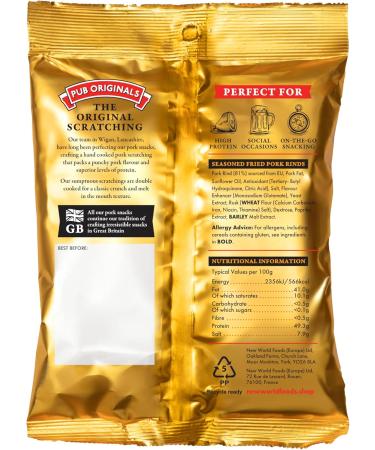 Pub Original - Salted Pork Scrapers - High Protein Snacks - Box of 20 x 35g sachets - Buy Online on GoSupps.com