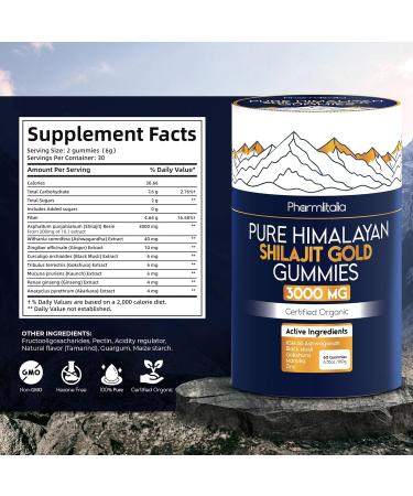 Magnesium Glycinate & Pure Himalayan Shilajit Gummies Bundle Sleep Muscle Recovery & Energy High Absorption Magnesium 400mg + Gold Shilajit with Ashwagandha for Strength & Vitality 2 x 60 Count - Buy Online on GoSupps.com