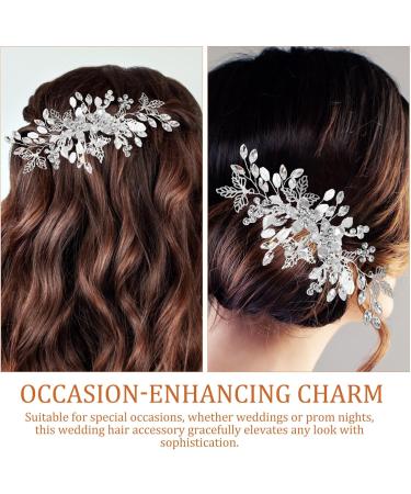 Beaupretty Rhinestone Tuck Comb Gem Side Combs French Side Comb Leaf Bridal Headpieces Bridal Hair Pins Pearl Bridal Hair Accessories Weeding Bride Hair Accessories Bridal Hair Comb Metal - Buy Online on GoSupps.com