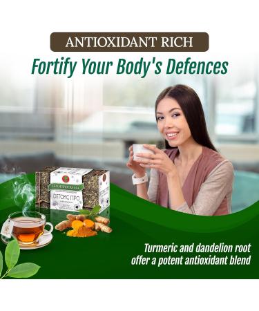 KUKER Detox Tea Bags with Dandelion Turmeric Nettle Tea Ginger and Basil - Detox Drink Herbal Teas Dandelion Tea Calming Tea & Relaxing Tea Dandelion Root Tea - 20 Tea Bags 30g - Buy Online on GoSupps.com