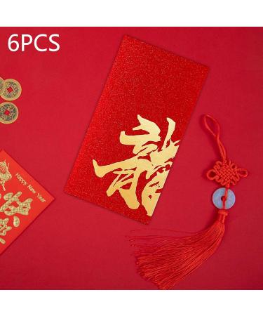 Folpus 6X Chinese Lunar New Year Red Envelopes Red Pockets Present Best Wishes Hong Bao for Graduation Spring Festival Birthday Style A - Buy Online on GoSupps.com
