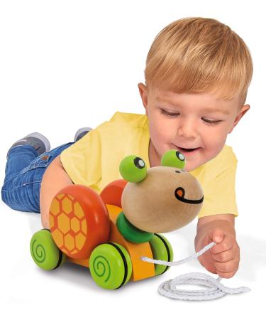 Eichhorn Pull-Along Turtle - 15cm FSC Certified Birch Wood Toy | International Shipping Available - Buy Online on GoSupps.com
