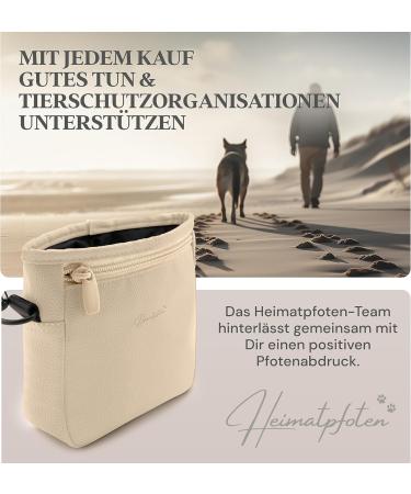 Heimatpfoten Dog Food Bag - Stylish Imitation Leather Walking Bag with Magnetic Closure | S Caramel - Perfect Dog Treat Holder for Travel - Buy Online on GoSupps.com