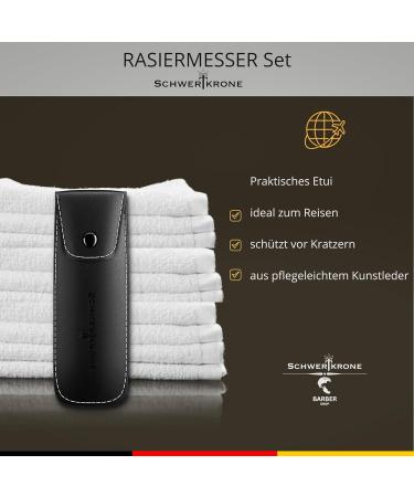 Schwertkrone Black Premium Stainless Steel Razor with 100 Derby Blades & Case - International Shipping Available - Buy Online on GoSupps.com