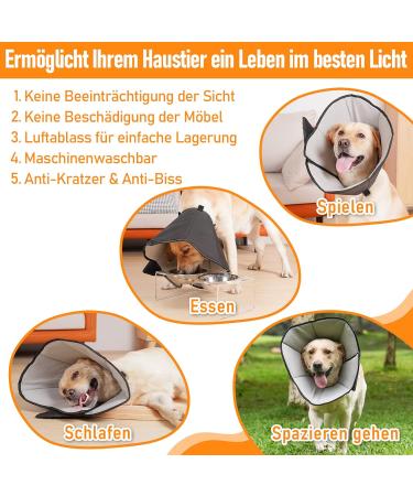 Roll Ruff Dog Leak Protection Collar - Adjustable Soft Protective Tape Breathable Neoprene for Ultimate Comfort - Black & Gray M Size - Buy Online on GoSupps.com