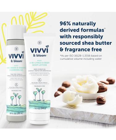 VIVVI & BLOOM 2-in-1 Baby Lotion for Delicate & Sensitive Skin - Fragrance-Free 8.5 oz - Buy Online on GoSupps.com