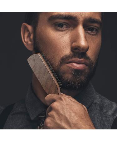GAINWELL Men's Wild Boar Bristle Hair Brush - Stiff Bristles | Black Walnut Wooden Handle - Buy Online on GoSupps.com