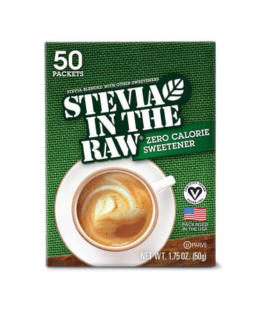 STEVIA IN THE RAW, Zero Calorie Sweetener Packets 50 Count Box (1 Pack) Packets Packets - 50 Count (1 Pack)