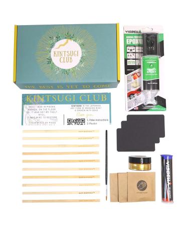 Kintsugi Repair Kit - Repair Broken Ceramics with Gold Glue | Meditation DIY Gift | Japanese Craft - Kintsugi Club - Buy Online on GoSupps.com