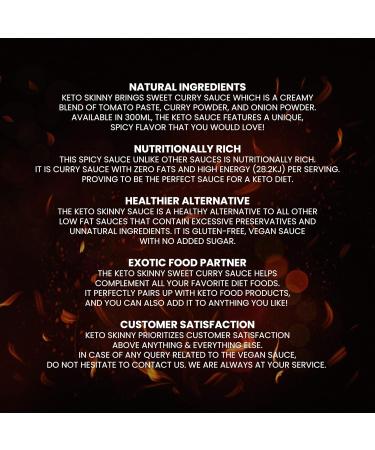 Keto Skinny Sweet Curry Sauce 300ml - Low Carb Vegan Diet Sauce - Sugar Free & No Artificial Flavors - 1 Pack - Buy Online on GoSupps.com