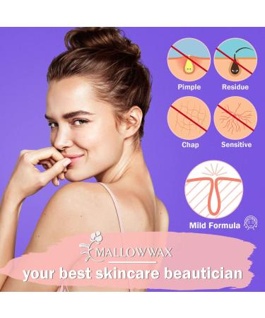 Mallowwax Hard Wax Beads - 1 LB Refill for Bikini Brazilian Wax - Lavender Scented Waxing Beads for Coarse Body Hair - Ideal for Eyebrow, Legs, and Underarms - Buy Online on GoSupps.com