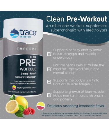 TMSPORT Series Pre Workout Supplement - Energy & Strength Booster - Raspberry Lemonade Flavor - 18.1oz | Trace Minerals - Buy Online on GoSupps.com