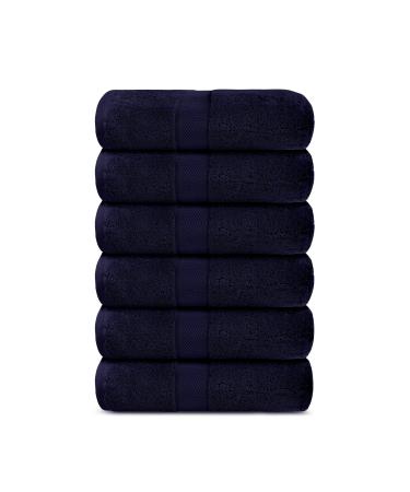 Lavish Touch Hand Towels | Soft, Highly Absorbent | Luxury, Spa Quality Hand Towels for Bathroom, Kitchen, Hotel, Gym | Aerocore100% Cotton Hand Towels600 GSM Pack of 6 | Midnight Midnight Pack of 6 Hand Towels