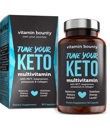 Vitamin Bounty Tune Your Keto Multivitamin - Keto Vitamins, Keto Multivitamin Women and Men, Electrolytes with Vitamin C, Magnesium, Collagen, Potassium, MCT, Energy Support - 90 Capsules
