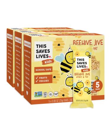 This Saves Lives Kids Chewy Granola Bars Beehive Jive Oats and Honey 15 Pack Gluten Free Snack Bars Healthy Snacks for Kids Individually Wrapped Nut Free Non GMO Kosher 0.88oz Bars
