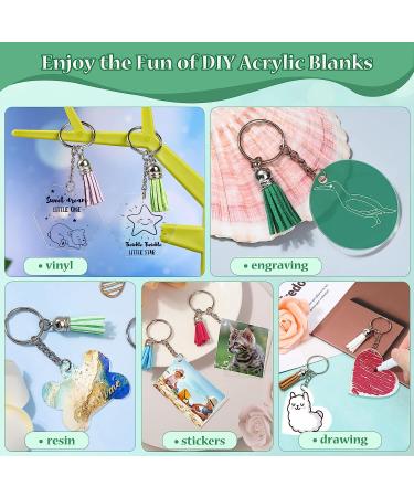 300 PCS Clear Acrylic Keychain Blanks - 6 Shapes | Wholesale DIY Crafts Accessories for Vinyl Resin | Engraveable Key Chains - Buy Online on GoSupps.com
