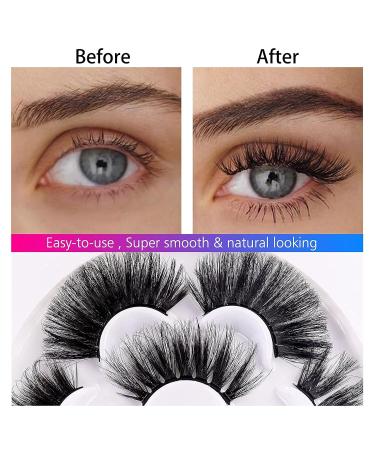 4pcs Mixed 25mm Faux Mink Lashes Set - Long Thick Wispy & Fluffy False Eyelashes for a Natural Dramatic Look - Buy Online on GoSupps.com