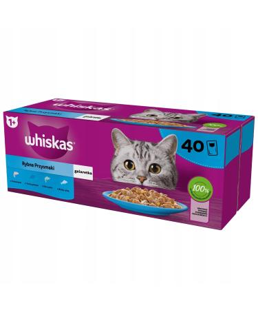 whiskas Wet food for adult cats 1 + fish of your choice in jelly 40 x 85 g