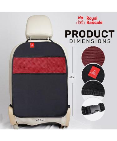 Royal Rascals Car Seat Kick Mat Protector & Kid's Back Seat Organiser - Set of 2 - Waterproof Upholstery Protection & Stain-Resistant Car Organisers - Accessories for Baby & Toddler Car Rides (Black) - Buy Online on GoSupps.com