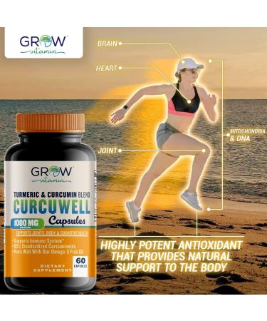 CURCUWELL High-Potency Curcumin & Turmeric Blend | Joint & Cognitive Support | Natural Inflammatory Relief - 30 Day Supply - Buy Online on GoSupps.com