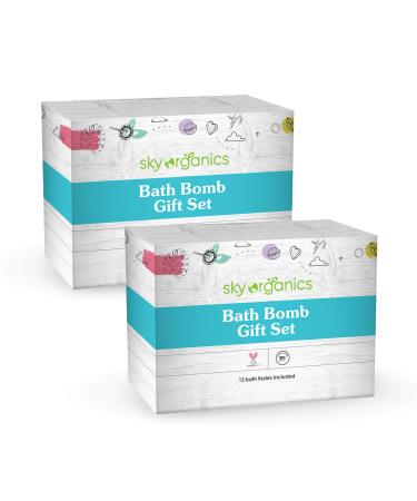 Large Bath Bombs Gift Set (Total 24 Count x 3.2 oz) Assorted Scents - Bath Bomb Kit Best for Moisturizing Relaxation Aromatherapy with Natural Essential Oils -Handmade in USA -Spa Fizzies