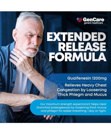 GenCare Mucus Relief 1200 mg Maximum Strength (30 Count) 1200mg Guaifenesin Extended-Release Tablets Expectorant for Chest Congestion Relief for Adults Compare to Maximum Strength 12 Hour 30 Count (Pack of 1) - Buy Online on GoSupps.com