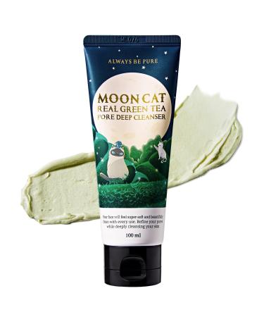ALWAYS BE PURE Real Green Tea Pore Deep Cleanser 100ml (3.38oz) - Soothing Clay Pack to Foam Face Wash -Blackhead Remover Deep Pore Purifying Cleanser for Dry Skin Gentle Korean Skincare