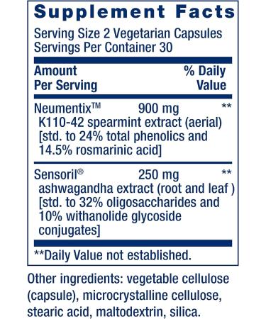 Life Extension Ashwagandha Plus Calm & Focus ashwagandha Extract Spearmint Extract Focus Attention Relaxation Advanced Formula 60 Vegetarian Capsules - Buy Online on GoSupps.com