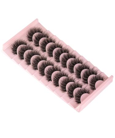 WiwoSEO 10 Pairs Faux Mink Eyelashes - Natural Wispy 3D Effect Fluffy & Curly 16MM - Buy Online on GoSupps.com