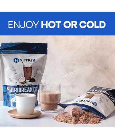 NutriBreakfast - Protein Collagen Peptides Powder with MCT Oil | Grass Fed Bovine Collagen Type I & III | Low Carb Keto Supplement for Men & Women | 15 Servings Chocolate 15.9 oz - Buy Online on GoSupps.com