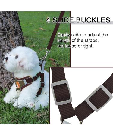 Rennaio No Pull Dog Harness & Leash Set - Adjustable Puppy Dishes with Clips | Ultra Comfortable for Small & Medium Dogs (Brown Size S) - Buy Online on GoSupps.com