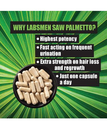 Saw Palmetto Prostate Supplement for Men - 1235mg Extra Strength DHT Blocker for Prostate Support, Hair Regrowth, and Hair Loss Prevention - 2 Months Supply - Buy Online on GoSupps.com