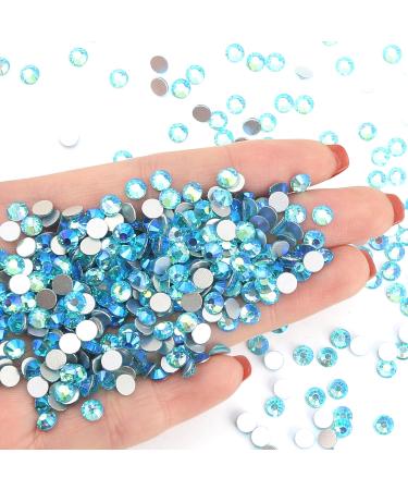 576PCS Aquamarine Rhinestones & Nail Crystals - SS30 (6.4mm & 6.5mm) for Stunning Nail Art | International Shipping - Buy Online on GoSupps.com