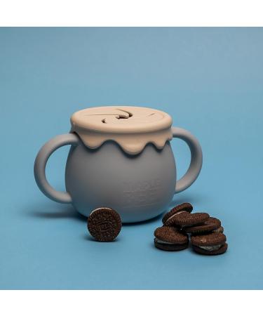 Silicone 2-in-1 Sippy N Snack Cup - BPA Free, No Spill, Drop Proof, Blue - Dishwasher & Microwave Safe - Buy Online on GoSupps.com