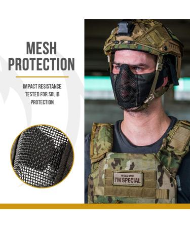 OneTigris Foldable Half Face Mesh Mask - Military Style Tactical Lower Face Protective Mask in Black - Buy Online on GoSupps.com
