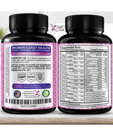 Vegan Women's 50+ Daily Multivitamin with Organic WholeFood Ingredients - Energy & Immune Support - 90 Capsules - Buy Online on GoSupps.com
