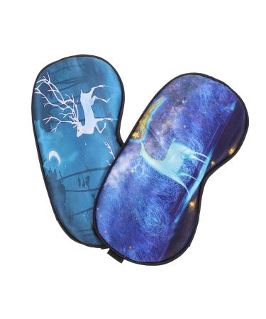 Angoily 2pcs Silk Imitation Eye Mask Eye Shadow Silk Elasticity Adjustment Buckle Travel
