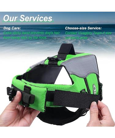 Vivaglory Neon Green Dog Rescue Vest with Front-Wheel Drive | Reflective Caps & Upholstery for Swimming & Boating | XS (35-43cm Chest) - Buy Online on GoSupps.com