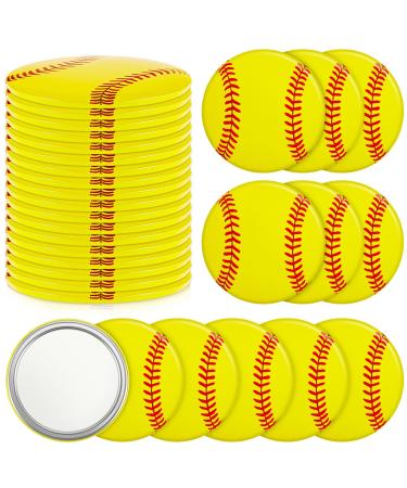 18 Pcs Softball Compact Mirror Softball Gifts for Girls Softball Party Supplies Softball Makeup Mini Mirror 2.76 Inch Sport Round Pocket Portable Mirror for Women Girls Gift Softball Party Accessories