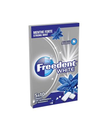 Freedent 5 Cases of 10 Sugar-Free Chewing Gums White Mint Forte