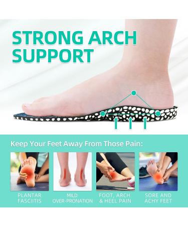 NICE CARE Arch Support Insoles for Men | Orthotic Plantar Fasciitis Inserts | Flat Feet Pain Relief | Ultra-Light Athletic Shoe Cushioning | Black, Size 12-13 - Buy Online on GoSupps.com