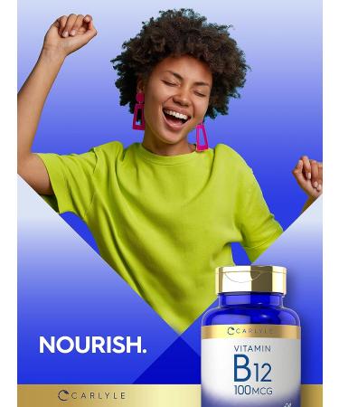 Carlyle Vitamin B12 100mcg - 200 Tablets | Vegan, Non-GMO, Gluten Free - Essential Supplement - Buy Online on GoSupps.com