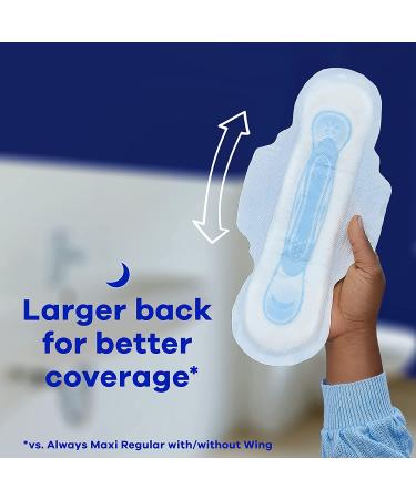 Always Maxi Feminine Pads Size 5 Extra Heavy Overnight Absorbency 108 Count (3 Packs of 36) - Unscented with Wings - Buy Online on GoSupps.com