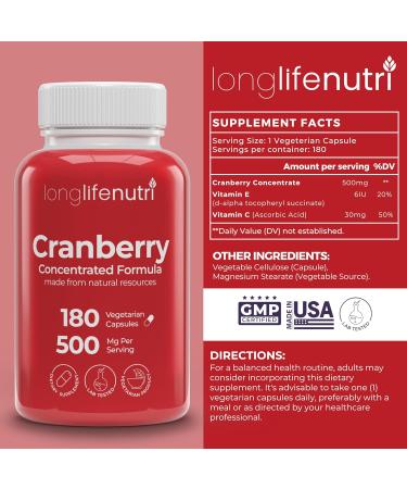 LongLifeNutri NMNH 300 mg & Cranberry Extract 500 mg Bundle 120 & 180 Veg Capsules 2 6 Month Supply Cellular Energy & Urinary Support Lab Tested Made in USA - Buy Online on GoSupps.com