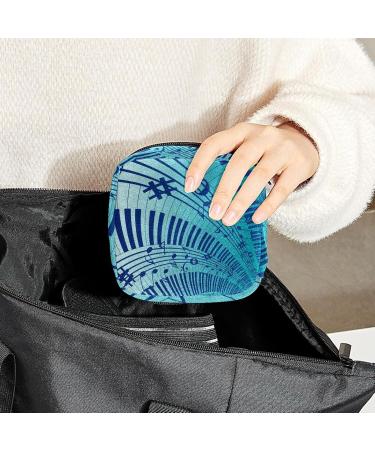 Multicolored Music-Piano Ladies Napkin Storage Bag | Portable Period Bag for Women Teens & Girls - Menstrual Cup & Tampon Organizer - Buy Online on GoSupps.com